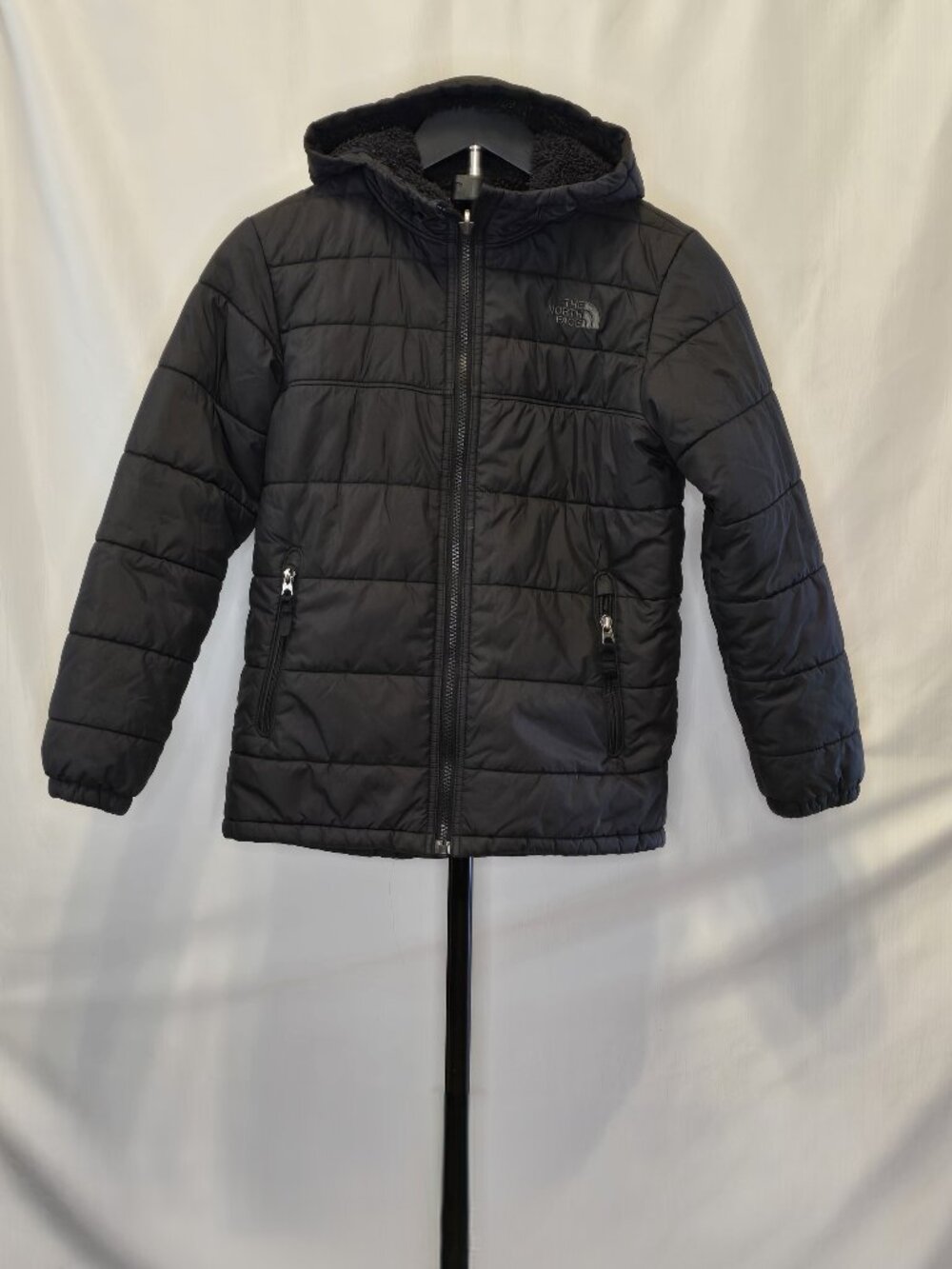 The North Face Boys Reversible Mount Chimborazo Jacket Sherpa Puffer Black M 10-